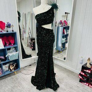 Brand New Prom Gown, Ava Presley Prom Dress, Emerald Prom Gown, Prom Gown Size